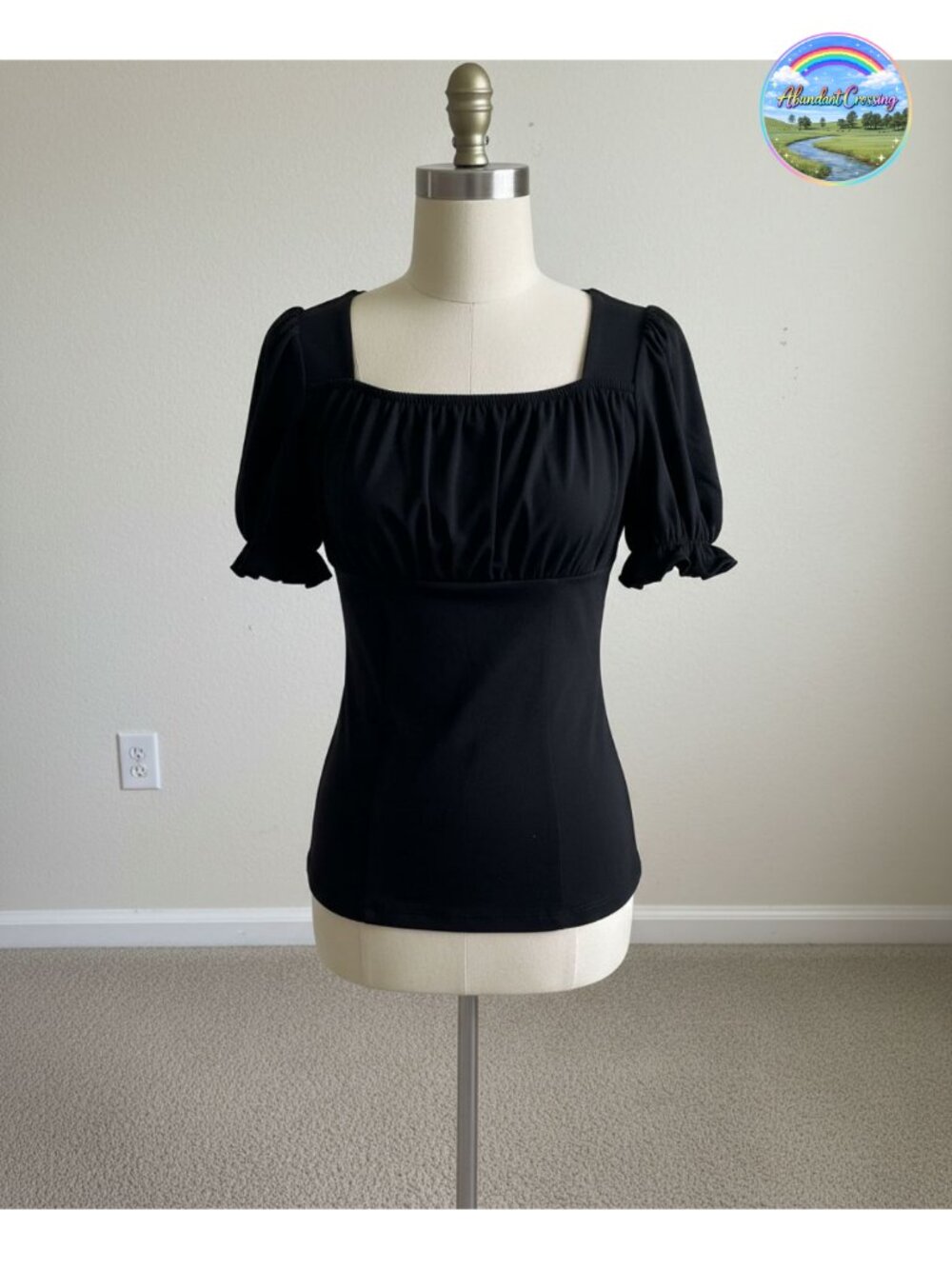 Peasant Top Womens Puff Sleeve Renaissance Square Neck Ruffle Blouse